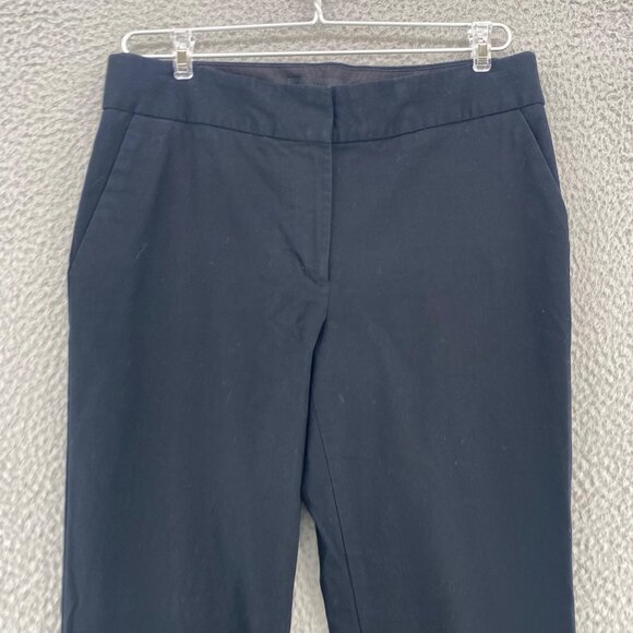 Talbots Pants Womens 6 Navy Stretch Pockets Tapered Leg Slim Crop Office Career - Picture 2 of 13